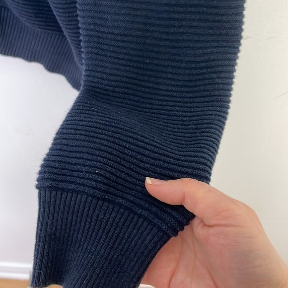 Frank and Oak ribbed navy o ring zipper jacket - Picture 3 of 7